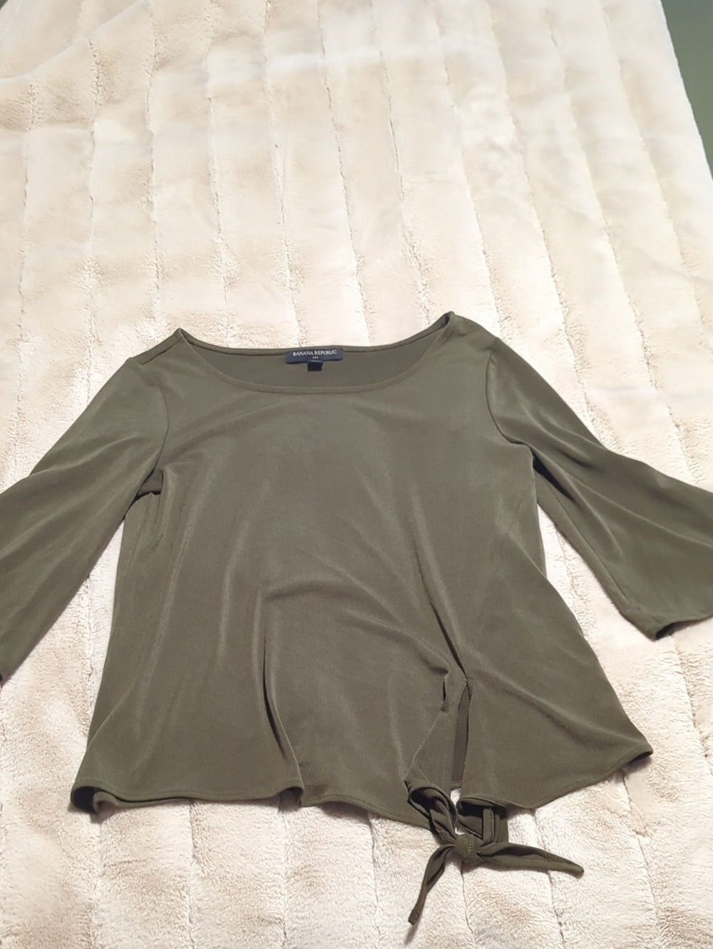 Banana Republic Olive Green Tie-Front Women's Tunic